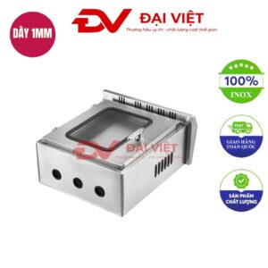 Vỏ tủ điện inox ngoài trời cửa 2 lớp 600x500x300mm