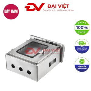 Vỏ tủ điện inox ngoài trời cửa 2 lớp 800x600x250mm