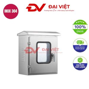 Vỏ tủ điện inox ngoài trời cửa kính 300x250x150mm