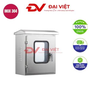 Vỏ tủ điện inox ngoài trời cửa kính 400x300x250mm