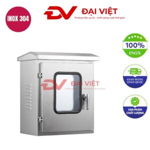 Vỏ tủ điện inox ngoài trời cửa kính 500x400x250mm