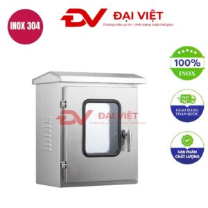 Vỏ tủ điện inox ngoài trời cửa kính 500x400x300mm