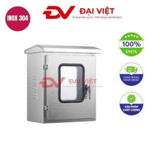 Vỏ tủ điện inox ngoài trời cửa kính 600x500x250mm