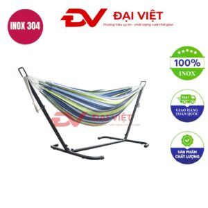 võng xếp inox chân cong 350x100x130cm