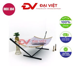 võng xếp inox chân thẳng 280x85x110cm