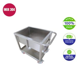 xe đẩy 2 tầng inox 900x600x850mm