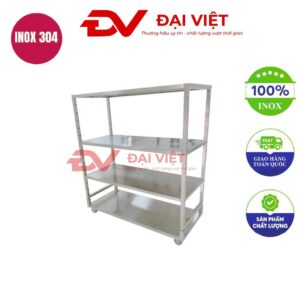 xe đẩy 4 tầng inox 1000x450x200mm