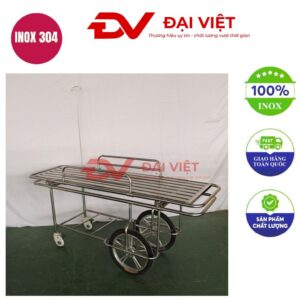 Xe đẩy bệnh nhân inox 2 bánh lớn