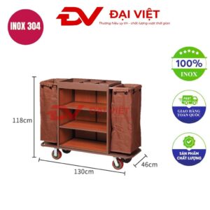 Xe đẩy dọn phòng khách sạn 1300x460x1180mm