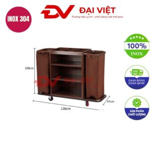 Xe đẩy dọn vệ sinh khách sạn 1380x470x1080mm