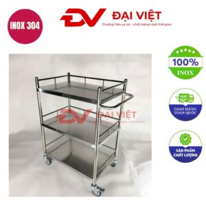 Xe đẩy dụng cụ y tế 3 tầng