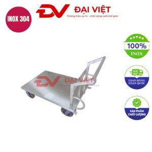 Xe đẩy hàng inox 4 bánh 100kg