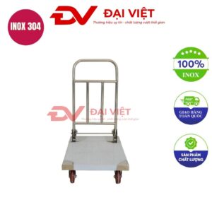 Xe đẩy hàng inox 4 bánh 300kg