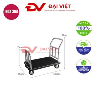 Xe đẩy hành lý inox 1070x650x1920mm