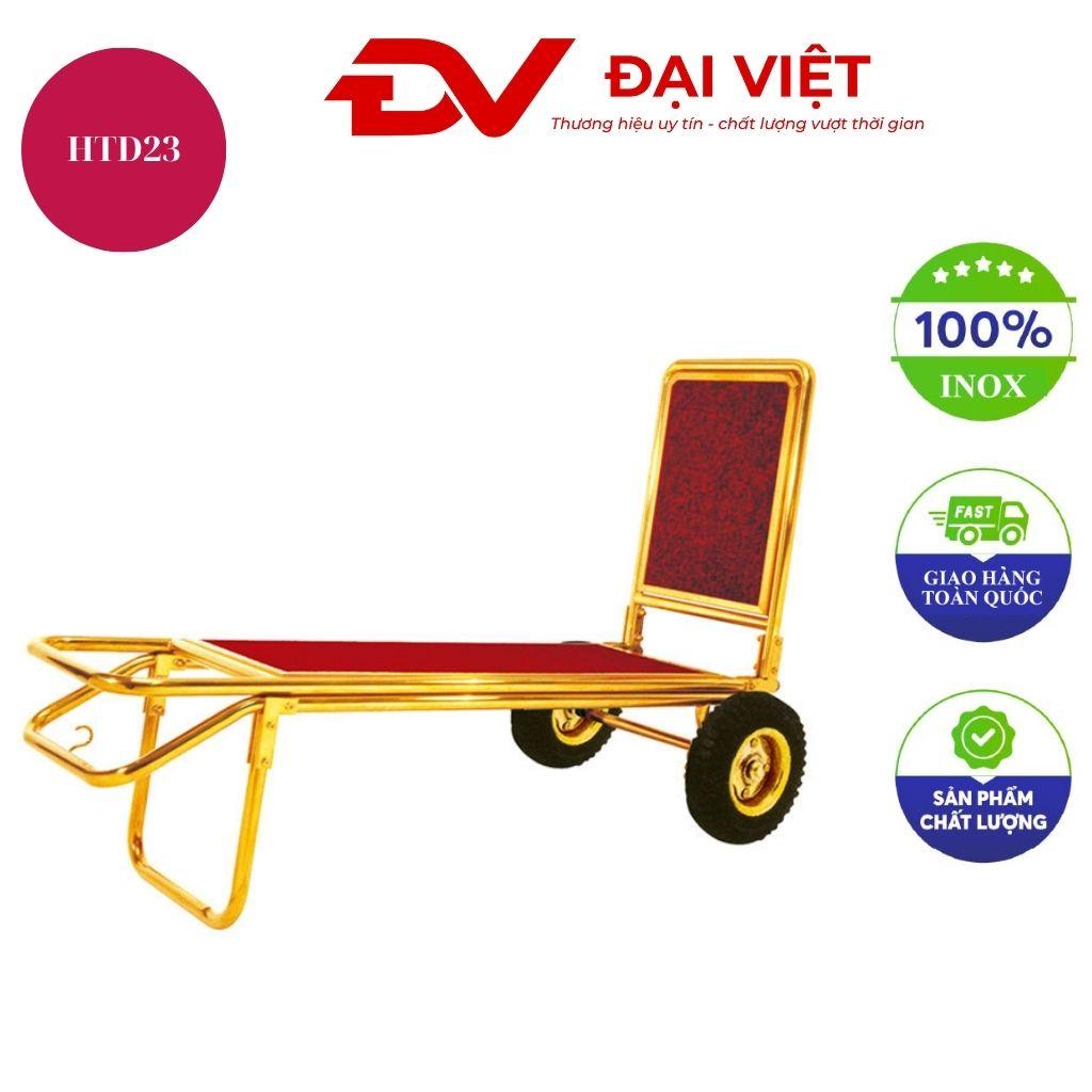 Xe đẩy hành lý khách sạn inox vàng HTD23