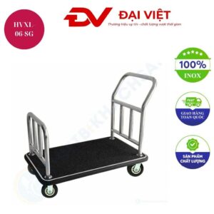 Xe đẩy hành lý khung inox chữ U nền đen