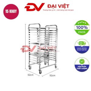 xe đẩy khay nướng bánh 15 tầng 2 hàng