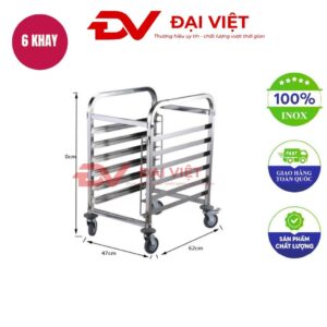 xe đẩy khay nướng bánh 6 tầng 2 hàng