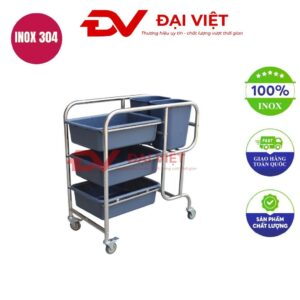 Xe đẩy thu dọn thức ăn thừa nhà hàng, khách sạn