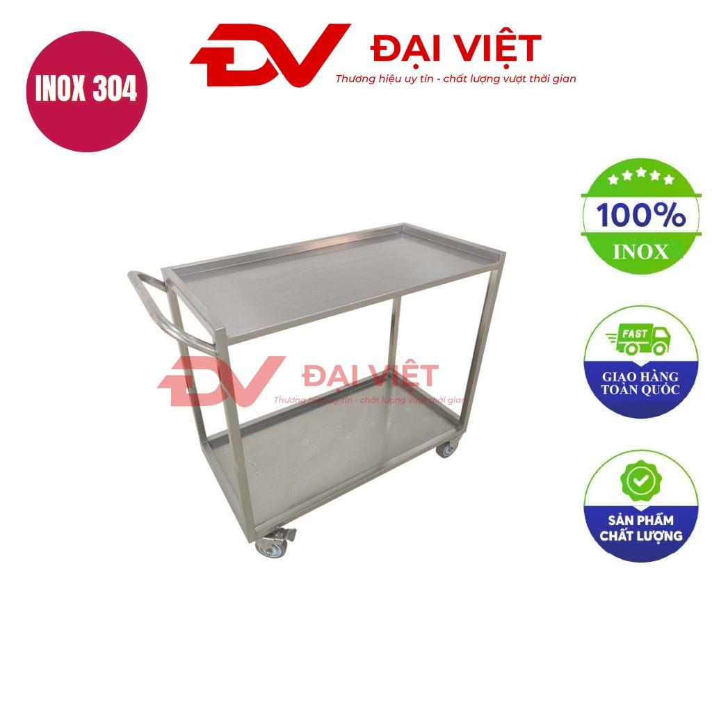 xe đẩy thức ăn inox 2 tầng 920x460x900mm