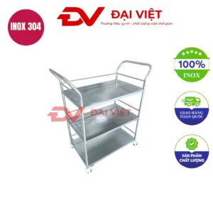 xe đẩy thức ăn inox 3 tầng 700x500x850mm