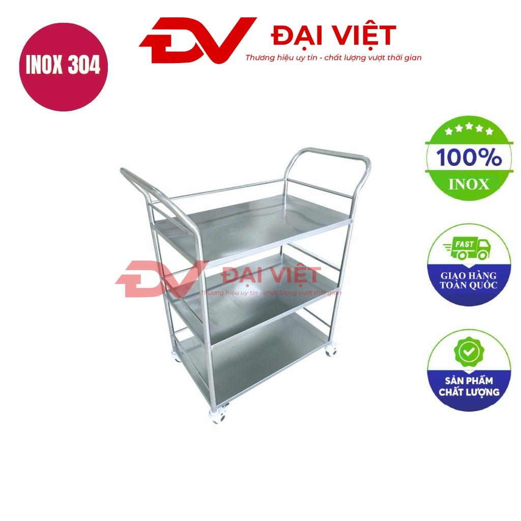 xe đẩy thức ăn inox 3 tầng 700x500x850mm