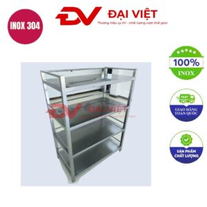 xe đẩy thức ăn inox 4 tầng 1100x600x1500mm