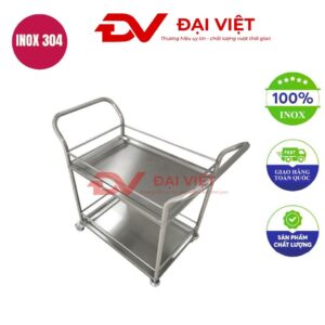 Xe đẩy thuốc inox y tế 700x500x850mm