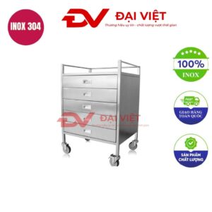 xe đẩy thuốc y tế 5 ngăn kéo