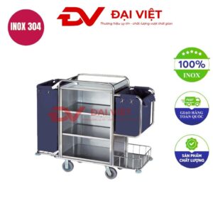 Xe dọn phòng khách sạn inox