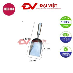 xẻng xúc đá inox 34x10cm