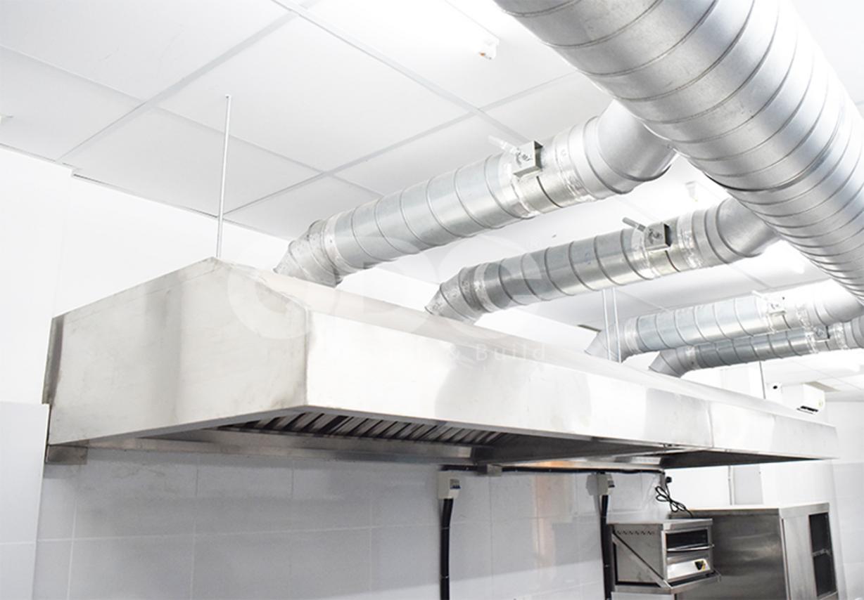 Cấu tạo ống gió và vị trí lắp tiêu âm.