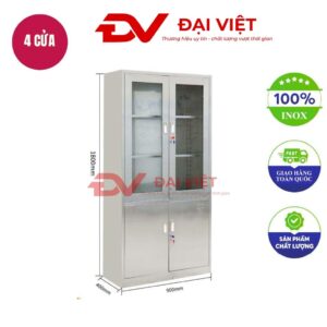 tủ hồ sơ inox 4 của 900x400x1800mm