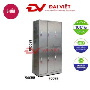 tủ hồ sơ inox 6 cửa 900x500x1800mm