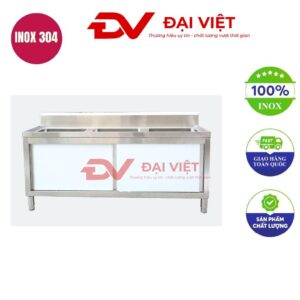 Tủ inox 3 bồn rửa 1200x600x800mm