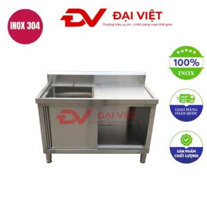 Tủ inox có vòi rửa 1500x600x800mm