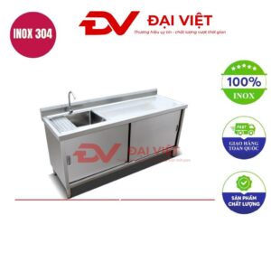 Tủ inox có bồn rửa 800x500x800mm