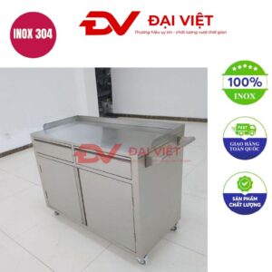 Tủ inox y tế 2 cửa 2 ngăn kéo 1200x600x930mm