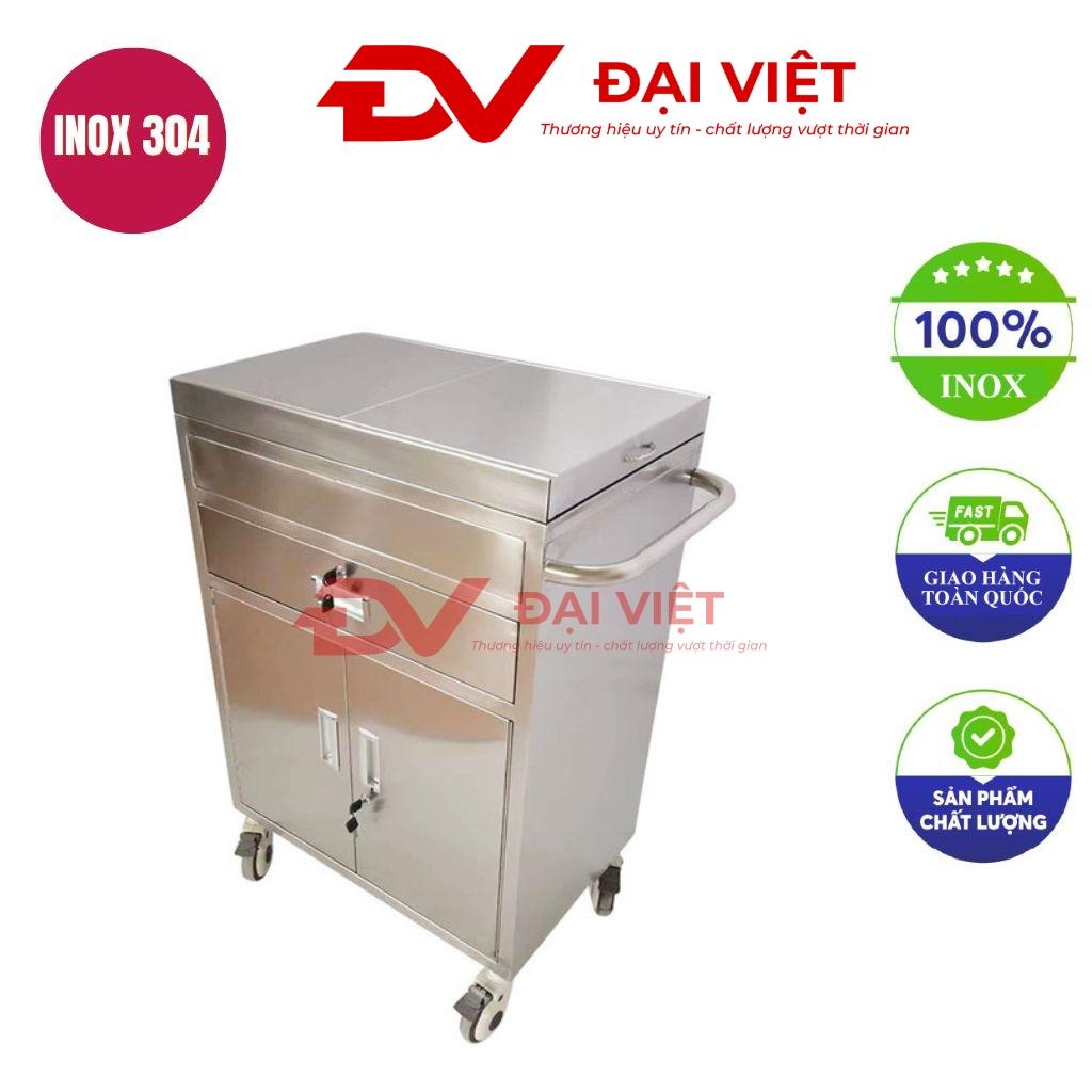 Tủ inox y tế 4 cửa 2 ngăn kéo
