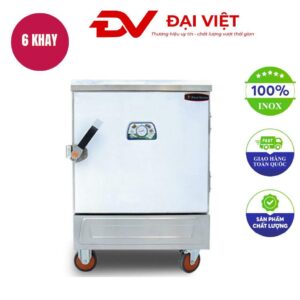 Tủ nấu cơm 6 khay dùng điện có hẹn giờ và nhiệt độ