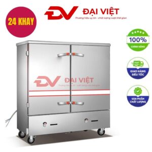 Tủ Nấu Cơm Công Nghiệp 24 Khay Bằng Gas