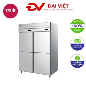 Tủ nửa đông nửa mát 4 cánh đứng làm lạnh trực tiếp