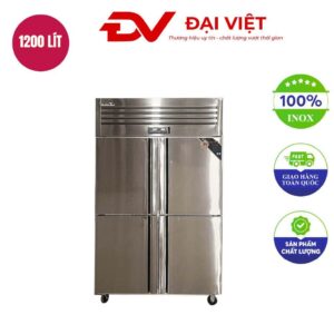 Tủ nửa đông nửa mát 4 cánh inox dài 1m2