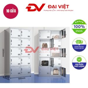 tủ quần áo inox 10 cửa 1800x420x900mm