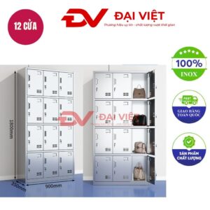 tủ quần áo inox 12 cửa 1800x350x900mm