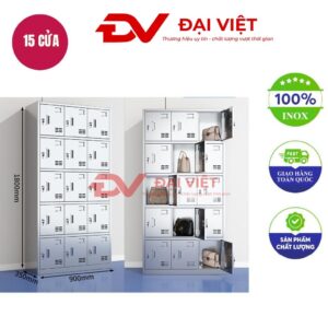 tủ quần áo inox 15 cửa 1800x350x900mm