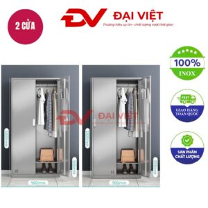 tủ quần áo inox 2 cửa 1800x900x500mm