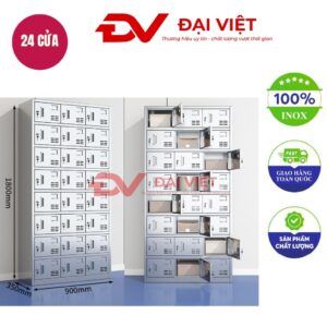 tủ quần áo inox 24 cửa 1800x350x900mm