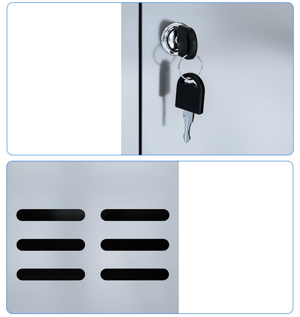 Hình ảnh thực tế tủ quần áo inox 4 cửa mái xéo 1800x420x900mm cung cấp bởi Cơ Khí Đại Việt.