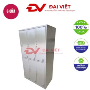 Tủ quần áo inox 6 cửa cho nhân viên phòng sạch